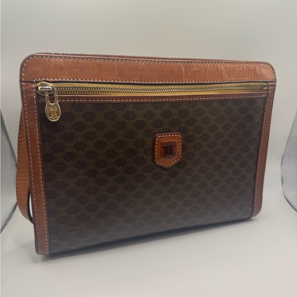 Celine Brown and Tan Clutch